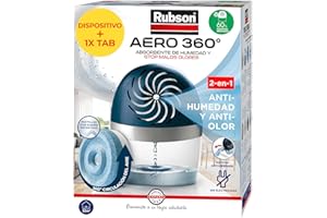 Rubson AERO 360º Deshumidificador recargable (1 dispositivo y 1 tableta de 450 g), absorbe humedad, previene la condensación y los malos olores, antihumedad absorbente