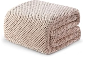 Exclusivo Mezcla Koc polarowy w rozmiarze king size, 230 x 265 cm, miękki, żakardowy, splot waflowy, koc na łóżko, koc wielbłądzi