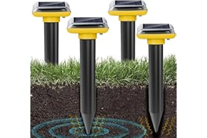 COODAY Repelente de Topos ultrasónicos para Ratones, 4 Unidades, ultrasonidos para Ratones,Ahuyentador de Topos Solar,Impermeable, Gopher, Serpientes