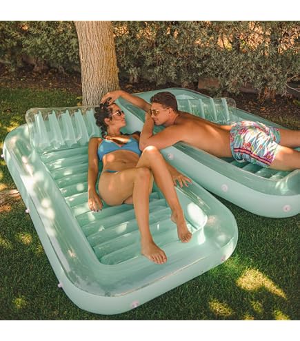 Matelas Flottant De Piscine – Chaise Longue Gonflable En PVC Robuste, Tapis De Bronzage Pour Adulte (160x90 Cm