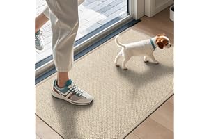 LEKEEPGO Tapis Entree Interieur, Paillasson Interieur Entree Antidérapant, Tapis intérieur Entree Absorbant Lavable, Tapis d'Entrée Fin Tapis de Porte pour Entrée, Couloir, Cuisine, Kaki, 43 x 75 cm