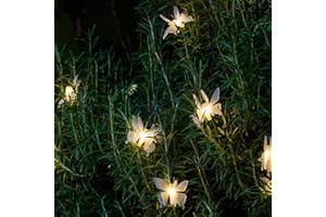 Lights4fun 10 LED Butterfly Solar Powered Outdoor IP44 Waterproof Garden String Fairy Lights