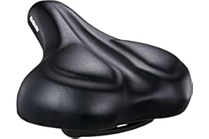 DAWAY C50 Oversized Comfortable Bike Seat - Extra Wide Bike Saddle Replacement with Memory Foam Cushion for Men Women Comfort, Compatible with Peloton, Exercise, Mountain, Road Bicycles or E-Bike