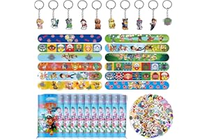 Gsnoniwi Kindergeburtstag Mitgebsel Set, 85 PCS Party Mitgebsel mit Schlüsselanhänger, Geschenktüten, Aufkleber, Slap Armbänder, Party Favors für Jungen Mädchen