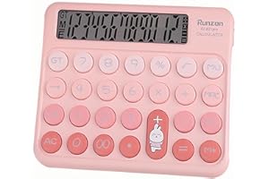 WZIOEPUL Desktop Basic Calculator Cute Candy Color - 12 Digit Standard, Cute Desk Dopamine Color Design, As a Gift for Colleagues, Kids,Classmates - Pink