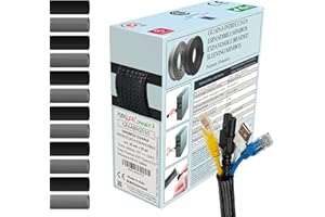 MarketConnect® Guaina Cavi Espandibile Ø 20mm, L 10mt • Raccogli e Nascondi Cavi • Ideale per Scrivania e TV • NERO • MINIBOX
