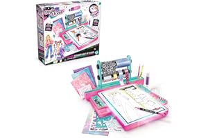 CANAL TOYS Style 4 Ever Fashion Designer Light Up Studio, Design Dream Outfits from Scratch, LED Drawing Pad, DIY Fashion Design Kit for Kids 6+ – Real Fabrics, Stickers & Gems Included