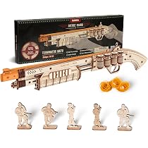 ROKR 3D DIY Wooden Puzzle Assault Rifle Mechanical Model Kit Toy for Teens Gifts