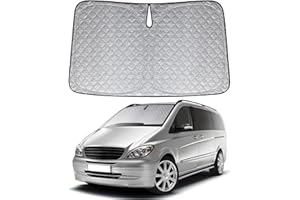 XCBYT Parasol Coche Delantero Plegable Compatible con Mercedes Vito 2014-2024, Engrosada Parasol Parabrisas, Plegable Protector Solar Coche, Mantén tu Coche Fresco, Anti UV Rayos y el Calor