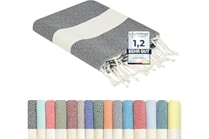 furora Holiday Strandtuch groß 100x200 cm: Baumwolle, leicht lang dünn kompakt - Premium Qualität | Hamamtuch Saunatuch, Fouta Strandhandtuch XXL | Damen & Herren Badetuch Stranddecke Picknickdecke
