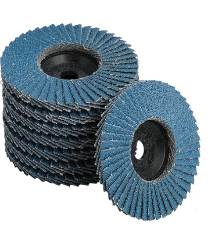 Merryland Lamellenschijf 125 Metaal voor Haakse Slijper, 125mm Korrel 40 T29 Klepschijf Waaierslijpschijf Blauw Zirkonium Korund 10 Stuks, Schuurschijf Roestvrij Staal Ijzer, Craft-Line FC1108214-10