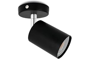 ‎SSC-LUXON SSC-LUXon LED Deckenspot 1-flammig Schwarz - Spotserie 1er - Wand- und Deckenstrahler inkl. LED Leuchtmittel GU10 6W warm weiß 2700K