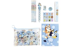 CERDÁ LIFE'S LITTLE MOMENTS Set Papelería Bluey Niños y Niñas Diseño Original y Colores Divertidos | Kit Escolar Bluey Ideal Regreso a Clases y Regalos, Licencia Oficial y Diseño Único