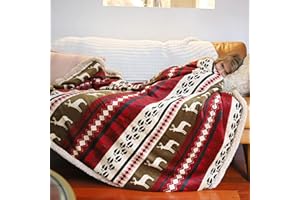 Catalonia Classy Koc na sofę z podwójnym mikropluszowym polarem Sherpa, super miękki, nadaje się na wszystkie pory roku, puszysty plusz, przytulna, gruba narzuta na kanapę, świąteczny koszula, 150 x