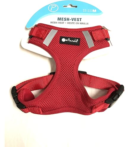 Petlando Mesh-Outdoor-Führleine Rot/schwarz – Reflektierend, 2,3 M Lang, 15 Mm Breit