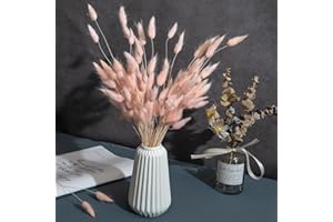 CHBOP 120 x Getrocknete Pampasgras Pampas Deko Trockenblumen Trockenblumenstrauß Natürliche Blumendekoration Gräser für Hochzeit Innendekoration Schlafzimmer Wohnzimmer (Rosa)