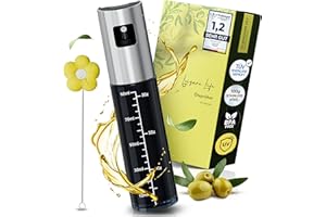 Leisure Life® | NEUEINFÜHRUNG | Hochwertiger Ölsprüher | schwarzes UV-Schutz Glas & vollmantel Edelstahl | 100% BPA frei (Obsidian Black - UV)