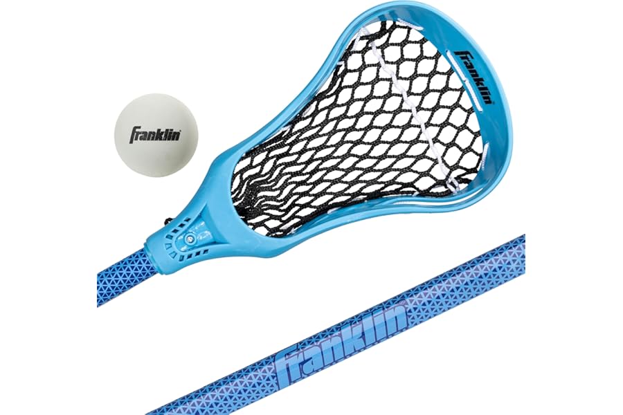 Franklin Sports Future Champs Youth Lacrosse Stick + Ball Set - Kids 32'' Inch Practice Stick - Beginner Backyard Plastic Stick + Lightweight Soft Ball'