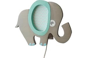 ‎CLEVERE KIDS BABY-COLLECTION Clevere Kids Kinder-Wandlampe Alle meine Tiere | Handarbeit aus der EU | hochwertige Leselampe, Nachtlicht aus Holz | E14 (Elefant blau)