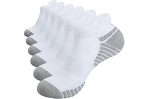 TANSTC Mens Running Socks Anti-Blister Cushioned Sports Socks Trainer Socks for Men Women Cotton Ankle Socks Low Cut Breathable Athletic Sock(6 Pairs)