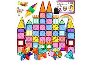 BARAKYEG Costruzioni Magnetiche per Bambini 55 Pezzi,Puzzle Montessori,Magneti per Ragazzi,giochi bambino,Giocattoli 3 4 5 6 7 anni,Educativi Regalo Femmina Ragazzi,Natale Compleanno Creatività Regalo