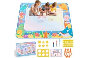 Damcyer Wasser Doodle Matte,80 x 100 CM Magic Doodle Matte, Aqua Magic Doodle Malmatte,Wiederverwendbare Drawing Painting Matte, für Kleinkinder, Jungen, Mädchen, Lernspielzeug Geschenk,Ozean Stil