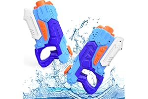 ‎KIZTOYS Wasserpistole Spielzeug Kinder Set 2 Stück 600ML Pool Wasserspritzpistolen mit Reichweite 33 Feet Sommer Wassersport, Garten und Strand Wasserpistolen für Kinder