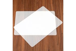 XTHROTSENK 2PCS Silicone Mats Non-Slip Heat Resistant Plastic Placemats Wipeable Matte Clear Countertop Protector Liner for Kitchen Baking Pastry, Table, Coffee, Crafts(40x30 cm, Translucent)