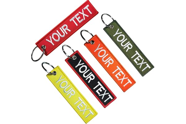 misscase Porte-clés de Broderie Personnalisée, 1pcs accessoires de porte - clés de voiture personnalisés, Porte-clés moto double face pour homme femme sac à dos voiture ATV