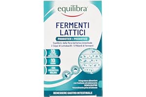 equilibra Integratori Alimentari, Fermenti Lattici, 5 Miliardi U.F.C., Integratore a Base di Fermenti Lattici ad Azione Probiotica, con Inulina, Equilibrio Flora Intestinale, 10 Bustine Orosolubili