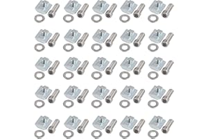 EYPINS 50 szt. sprężyna zwijana 4040 M8 T-Nut profil metalowy 8 mm nakrętki szczelinowe nakrętka kulowa 8 z podkładkami i śrubami (stal niklowana)