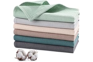 Jogoico Strofinacci Cucina 100% Cotone (Set di 6), Canovacci Cucina 65 x 45 cm, Asciugamani da Cucina Super Assorbenti, Stracci Cucina Per Tavolo da Pranzo, Lavabili in Lavatrice-Multicolore