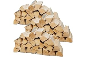 ‎FLAMEUP Flameup Brennholz Buche, Kaminholz mit Rinde, 90 kg Buchenholz, Feuerholz für Ofen, Kamin, Kaminofen, Feuerschale, Grill, Holzscheite 25 cm, getrocknet