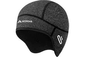 wonsar Wintermütze, Winddichte Fahrrad Mütze Winter, Helm-Unterziehmütze für Herren Damen, Mütze Fahrradhelm, Radmütze, Fahrrad Zubehör, Sportmütze - Radfahren Skifahren Motorradfahren Laufmütze