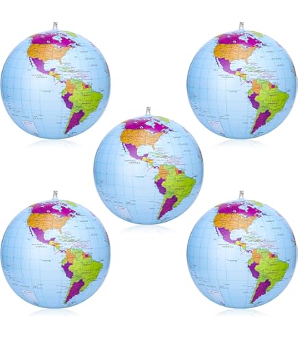 Caly Inflatable World Globe XXL 85cm - Ocean Blue With Country Flags