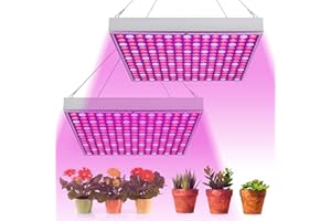 Randaco 2pcs 15W Lampe Horticole, LED Grow Lightà Lampe de Plante Spectre Complet 225LEDs Lumière Rouge et Bleue, pour Plantes Ensemencant des Légumes et des Fleurs