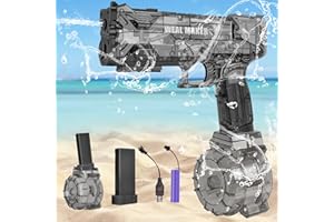 IEEILULU Pistola de Agua Electronica, Pistola de Agua Automática de Gran Capacidad 500cc + 50cc para Niños Adultos, Juguetes de Verano para Playa Jardín Piscina Partido (Negro)