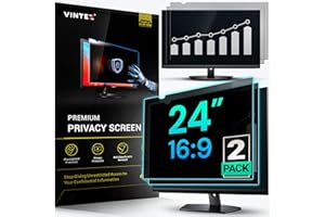 VINTEZ [2 Pack] 24 Inch 16:9 Privacy Screen for Computer Monitor and Laptop - Anti Glare Protector Film Blue Light Filter Eye Protection - Computer Screen Privacy Shield