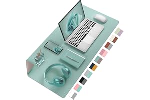 ‎AOTHIA Aothia Schreibtischunterlage-Große Mauspad-Schreibtischmatte,Büro Schreibtisch Pad, Schreibblock, Doppelseitige Verwendung PU Leder Wasserdicht(80x40cm,Blau)