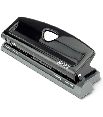 Bucatrice 6 Fori Regolabile Per A4, A5, A6 - Con Scala Di Posizionamento E Raccoglitore Trucioli - Foto 3