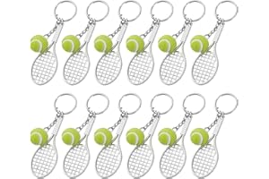 MengH-SHOP Portachiavi Mini Racchetta da Tennis in Metallo Creativo - Regalo Squisita per Amanti del Tennis 12 Pezzi