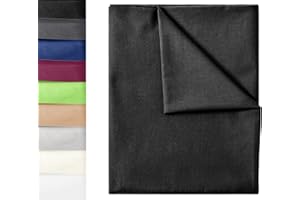 GREEN MARK Textilien Klasyczne prześcieradło na łóżko | płótno lniane | 100% bawełna bez gumki, różne rozmiary i kolory 150x250 cm czarny
