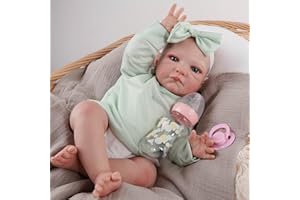 JUYOUYI Lifelike Reborn Baby Puppen, 18 Zoll realistische Baby-Puppe mit vollem Vinyl Körper Real Life für Kinder ab 3 Jahren