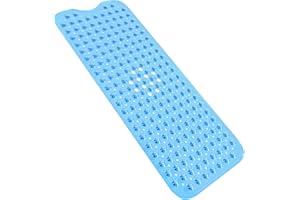 NIFOGO Tappetino Antiscivolo da Bagno o Doccia,100 x 40 CM Vasca Antiscivolo Lunghi,Con ventose, Lavabile in Lavatrice,Extra Lungo Trasparente