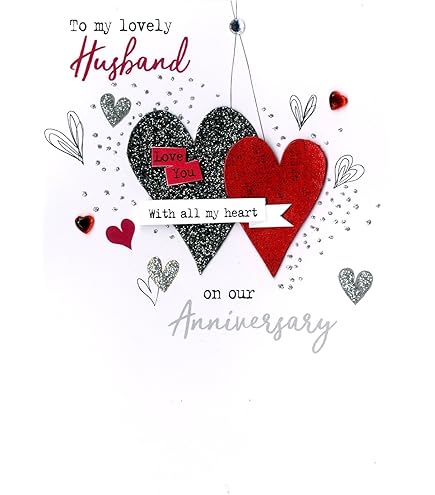 Noel Tatt Wonderful Husband Anniversary Card - Cheers Glasses And Love - View #4