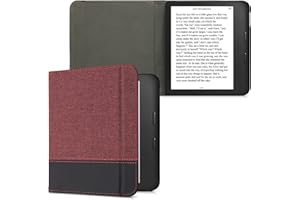 kwmobile Cover compatibile con Kobo Libra 2 - Custodia a libro in tela e pelle PU - Flip Case per eReader