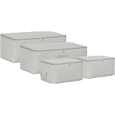 Ocean Home Textile 4'l&uuml; Gri Balıksırtı Hur&ccedil; Set 2 Adet 30 x 22 x 18/2 Adet 52 x 28 x 21 cm