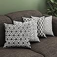Bedbric Set of 4 Grey Cushion Covers 45 x 45 CM - Double Sided Cushion Cover with Invisible Zipper - Geometric Grey Cushions for Sofa Bedroom, Living Room and Home Decor