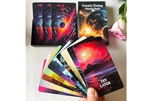 TMENREIY Time Oracle Cards Deck, Cosmic Timing Oracle Cards, Oracle Cards for Beginners, Divine Timing Oracle Deck to Help You Predict Time Frames