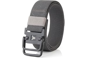 TENINE Unisex Leinwand Gürtel, Elastischer Stoffgürtel Stretchgürtel Militär Gurtband Nylon Gürtel für Damen Herren Taktischer Gürtel Metallschnalle mit Doppel D-Ringe Schnalle